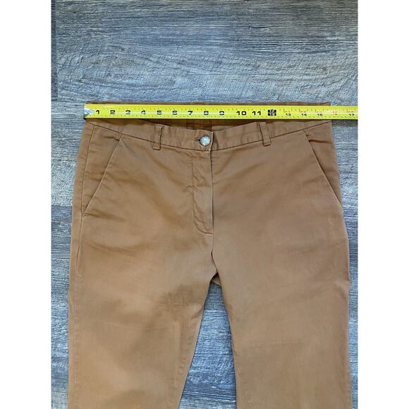 0039 ITALY Womens Pants Size Small Stretch Tan Brown Cropped Capri Quiet Luxury - Picture 10 of 14